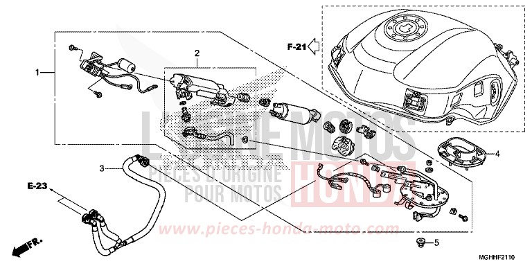 FUEL PUMP for VFR1200X Dual Clutch PEARL GLARE WHITE (NHB53) from 2017